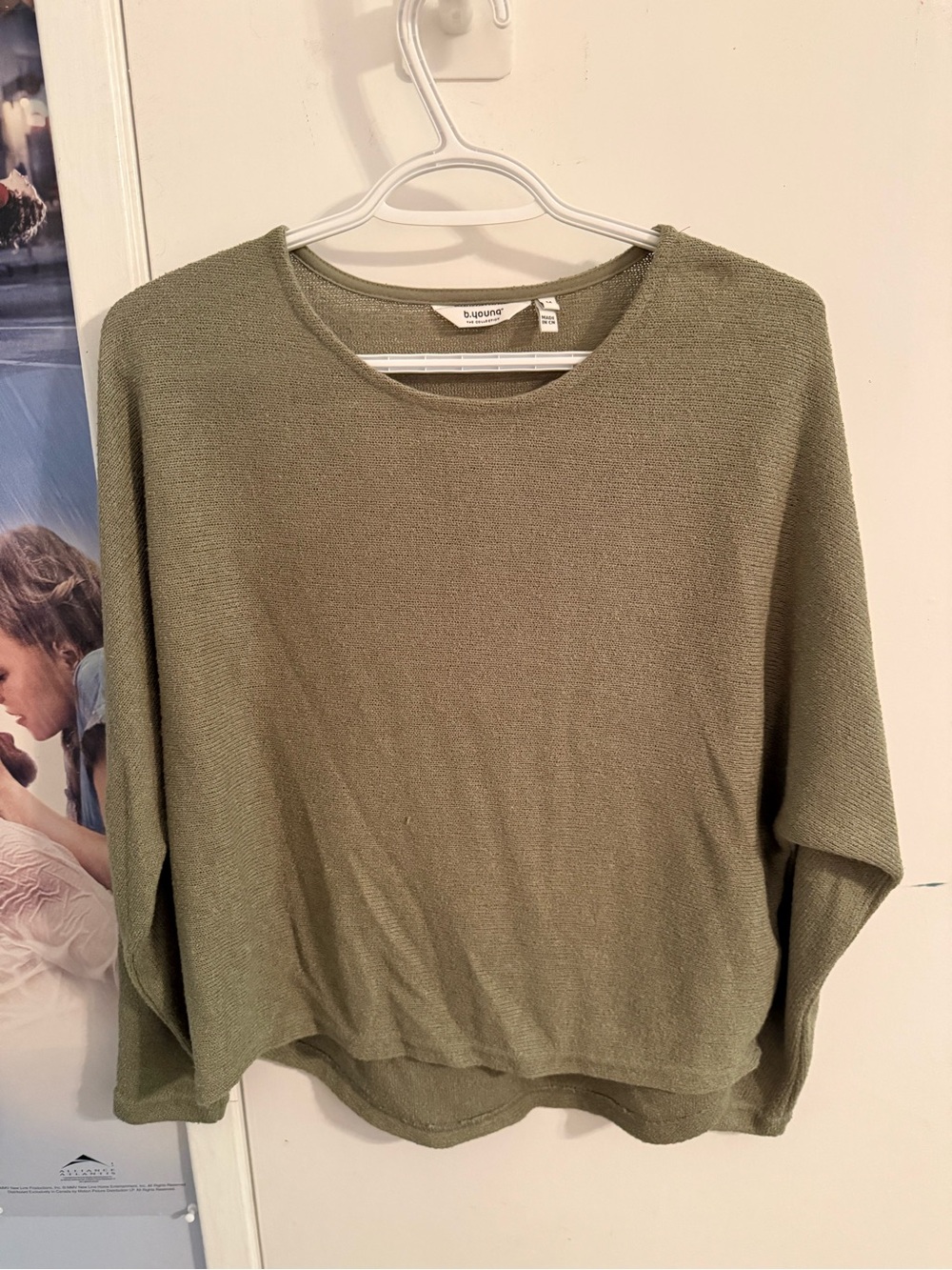 b.young Olive Green Scoop Neck Knit Sweater